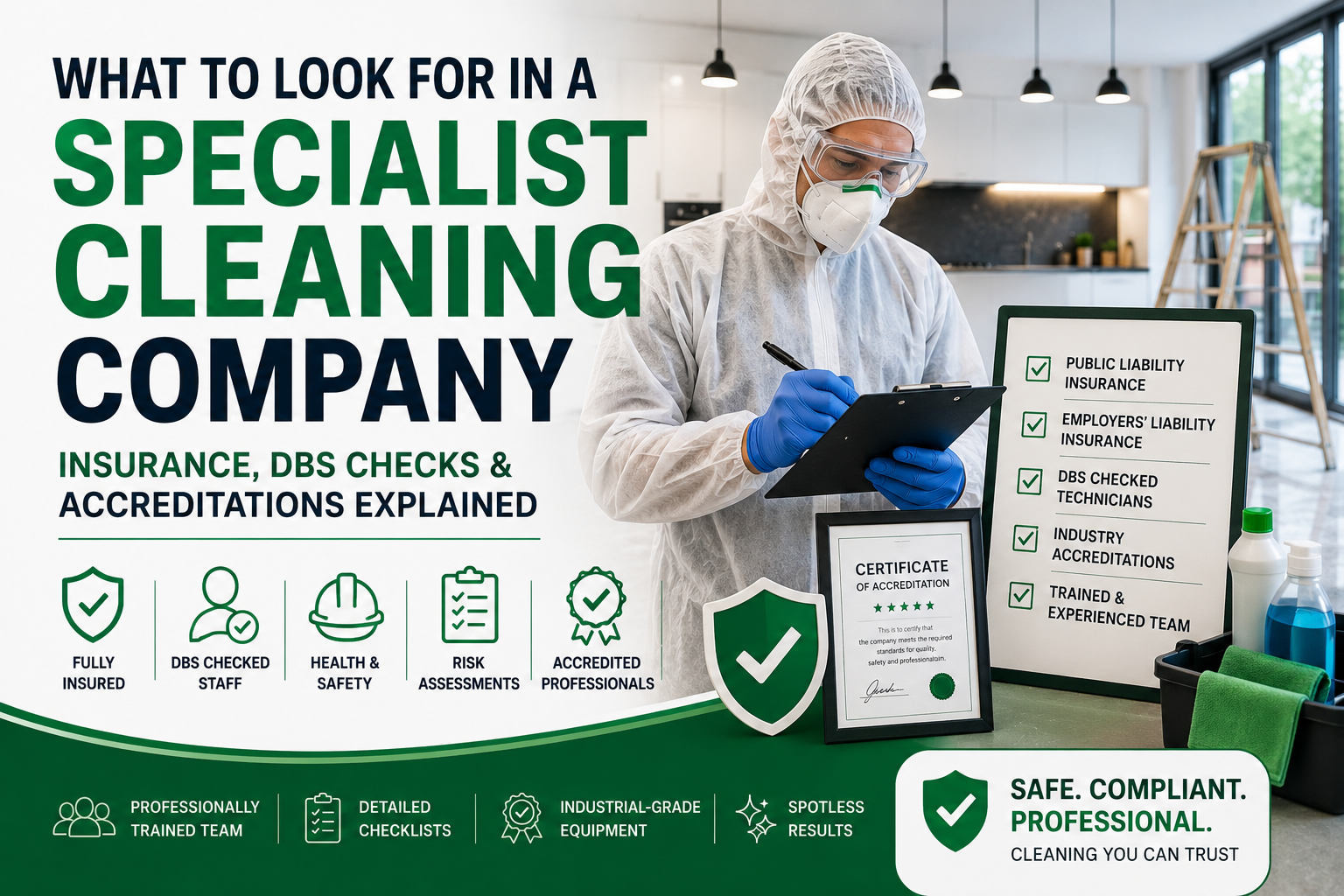 What to Look for in a Specialist Cleaning Company: Insurance, DBS Checks, and Accreditations Explained